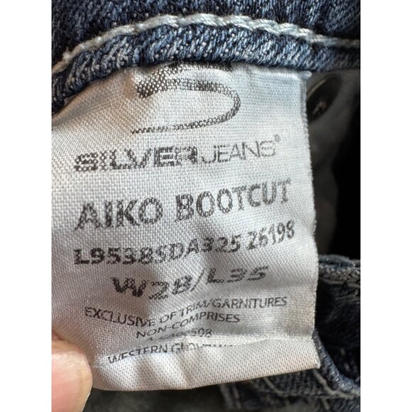 Silver Jeans Aiko Bootcut Womens Jeans W28 L35 Dark Wash Denim 5-Pocket Design - Picture 4 of 7